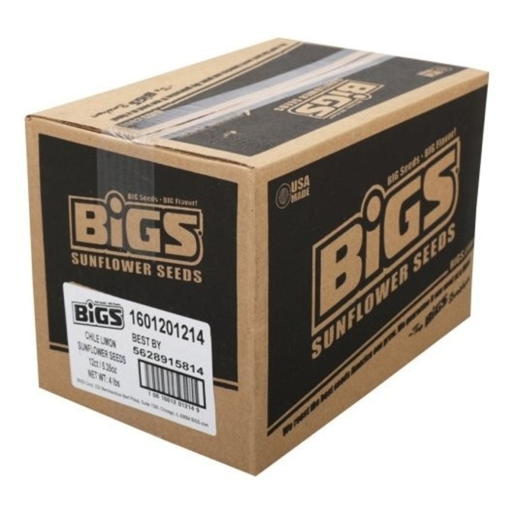 BIGS Chile Limon Sunflower Seeds Tapatio Flavor 5.35oz Bags 12 Count Bulk Case